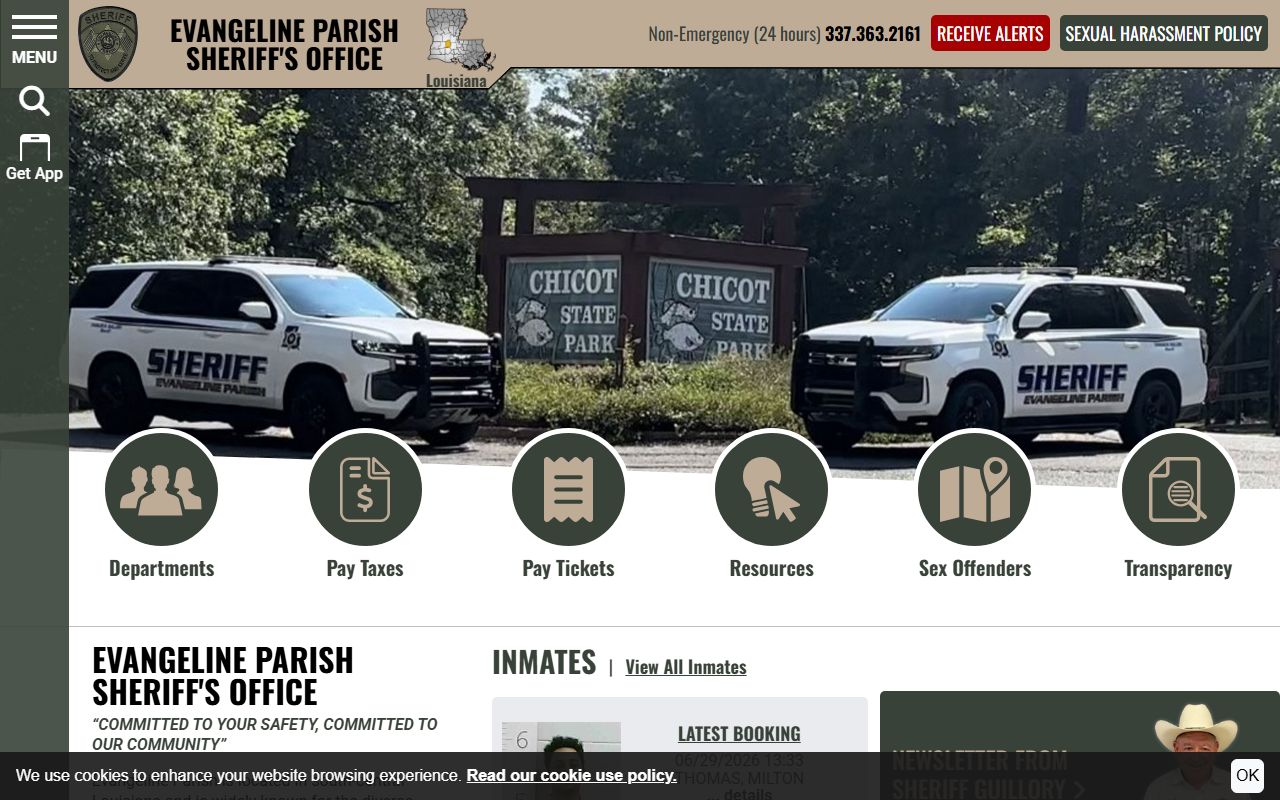 Evangeline Parish court records Sheriff homepage
