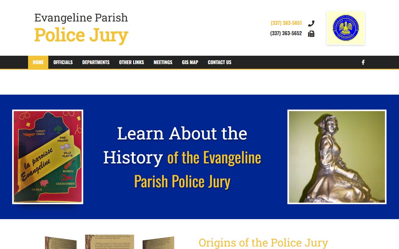 Evangeline Parish court records Police Jury website