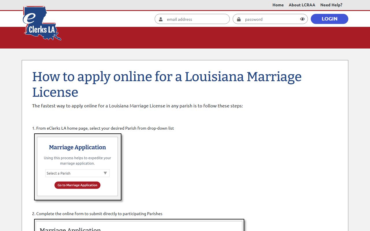 Evangeline Parish marriage records eClerks LA marriage license information