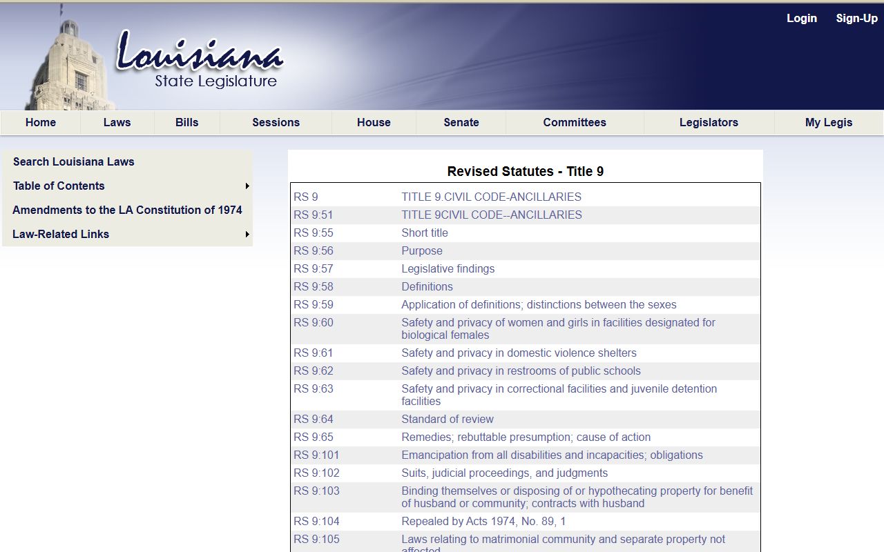 Evangeline Parish marriage records Louisiana Title 9 marriage statute table