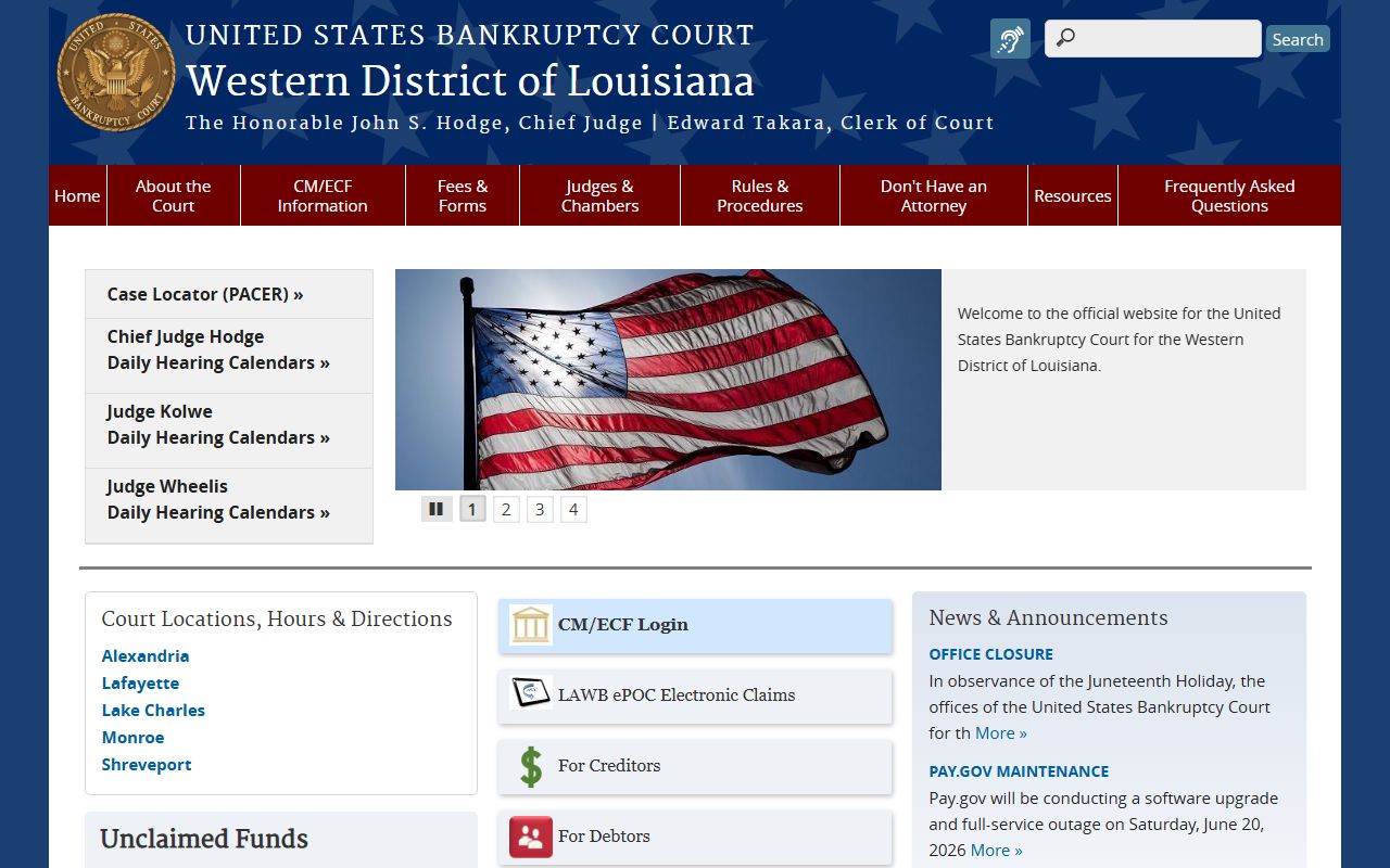 Evangeline Parish probate records Western District of Louisiana Bankruptcy Court